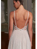 Ivory Shimmering Lace Open Back Luxury Wedding Dress